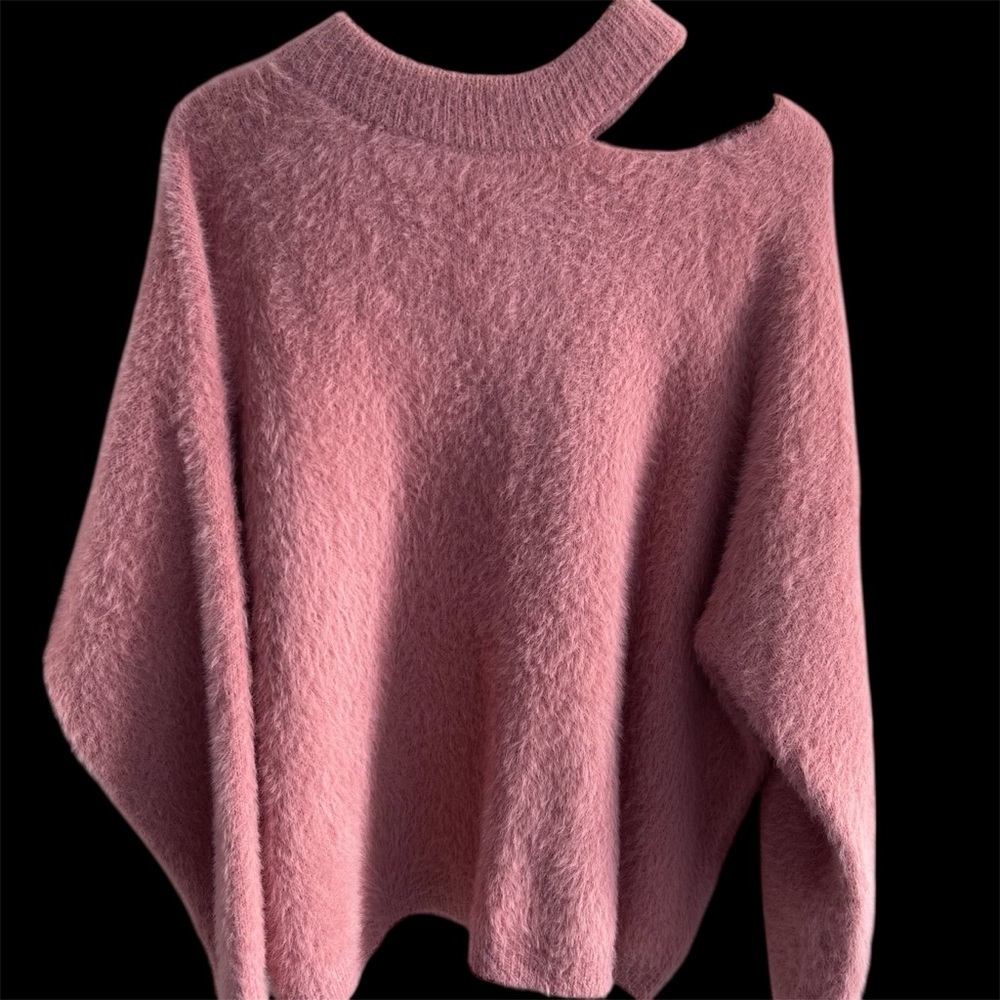 She + Sky Pink Cutout Sweater
